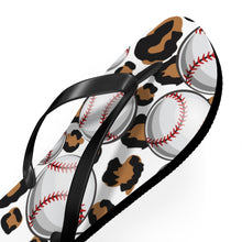 Load image into Gallery viewer, Leopard Baseball Flip Flops
