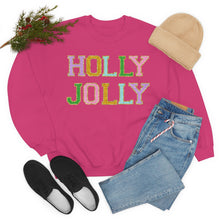 Load image into Gallery viewer, Faux Chenille Holly Jolly Unisex Heavy Blend™ Crewneck Sweatshirt
