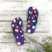 Load image into Gallery viewer, Leopard Blue July 4th Flip Flops
