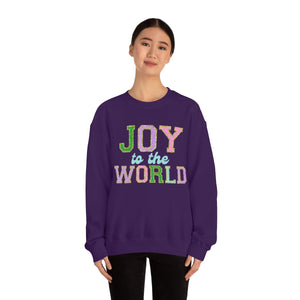 Faux Chenille Joy to the World Unisex Heavy Blend™ Crewneck Sweatshirt