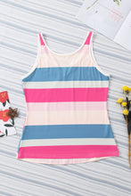 Load image into Gallery viewer, Striped Notched Neck Tank
