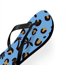 Load image into Gallery viewer, Palm Tree Blue Flip Flops
