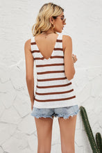 Load image into Gallery viewer, Striped V-Neck Knit Tank
