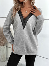 Load image into Gallery viewer, V-Neck Dropped Shoulder Sweatshirt
