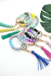 Multicolored Beaded Fringe Keychain