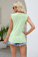 Load image into Gallery viewer, Contrast V-Neck Eyelet Tank
