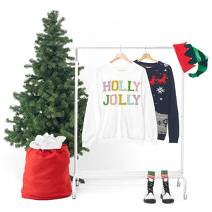 Faux Chenille Holly Jolly Unisex Heavy Blend™ Crewneck Sweatshirt