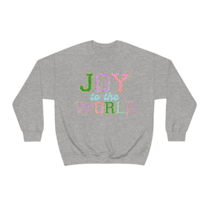 Faux Chenille Joy to the World Unisex Heavy Blend™ Crewneck Sweatshirt