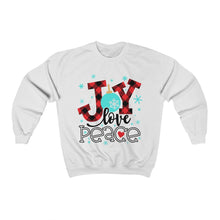 Load image into Gallery viewer, Joy Love Peace Unisex Heavy Blend™ Crewneck Sweatshirt
