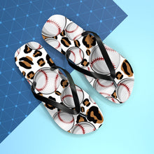 Load image into Gallery viewer, Leopard Baseball Flip Flops
