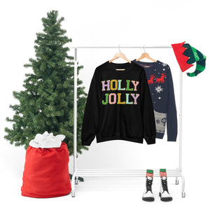 Faux Chenille Holly Jolly Unisex Heavy Blend™ Crewneck Sweatshirt