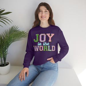 Faux Chenille Joy to the World Unisex Heavy Blend™ Crewneck Sweatshirt