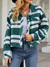Load image into Gallery viewer, Plaid Button Up Pocketed Jacket
