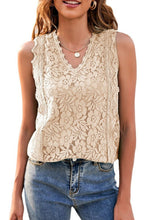 Load image into Gallery viewer, Lace V-Neck Tank
