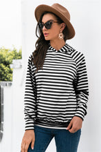 Load image into Gallery viewer, Horizontal Stripe Raglan Sleeve Hoodie
