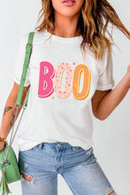 Load image into Gallery viewer, Round Neck Short Sleeve BOO Graphic T-Shirt
