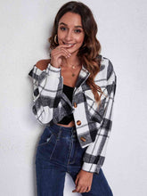 Load image into Gallery viewer, Plaid Button Front Jacket with Pockets
