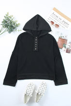 Load image into Gallery viewer, Quarter-Button Exposed Seam Dropped Shoulder Hoodie
