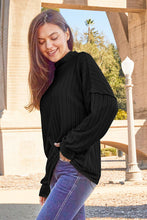 Load image into Gallery viewer, Basic Bae Full Size Ribbed Exposed Seam Mock Neck Knit Top
