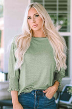 Load image into Gallery viewer, Round Neck Three-Quarter Sleeve Top

