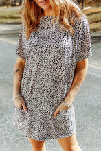 Load image into Gallery viewer, Animal Print Round Neck Tunic Tee with Pockets
