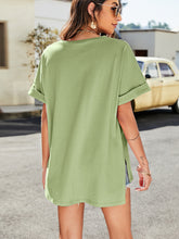 Load image into Gallery viewer, High-Low Side Slit V-Neck Tee
