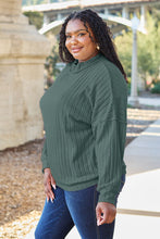 Load image into Gallery viewer, Basic Bae Full Size Ribbed Exposed Seam Mock Neck Knit Top
