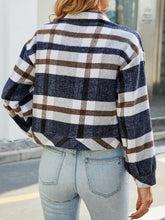 Load image into Gallery viewer, Plaid Button Up Pocketed Jacket

