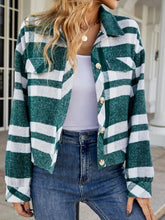 Load image into Gallery viewer, Plaid Button Up Pocketed Jacket
