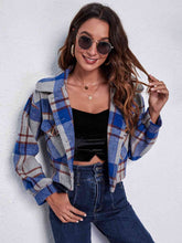 Load image into Gallery viewer, Plaid Button Front Jacket with Pockets
