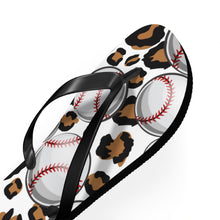 Load image into Gallery viewer, Leopard Baseball Flip Flops
