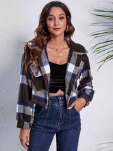 Load image into Gallery viewer, Plaid Button Front Jacket with Pockets
