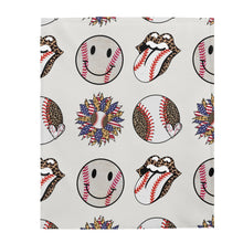 Load image into Gallery viewer, Smiley Baseball Stadium Velveteen Plush Blanket
