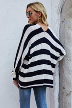 Load image into Gallery viewer, Striped Dolman Sleeve Open Front Cardigan
