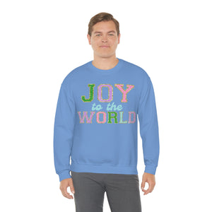 Faux Chenille Joy to the World Unisex Heavy Blend™ Crewneck Sweatshirt