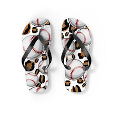 Load image into Gallery viewer, Leopard Baseball Flip Flops
