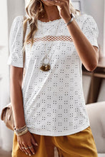 Load image into Gallery viewer, Spliced Lace Short Puff Sleeve Top
