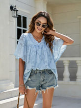 Load image into Gallery viewer, Frill V-Neck Half Sleeve Blouse
