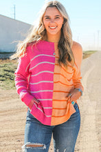 Load image into Gallery viewer, Striped Pocketed Dropper Shoulder Sweater
