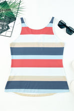 Load image into Gallery viewer, Striped Notched Neck Tank
