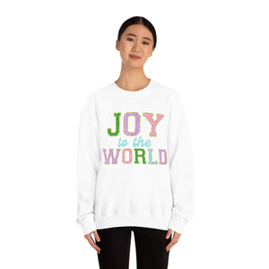 Faux Chenille Joy to the World Unisex Heavy Blend™ Crewneck Sweatshirt