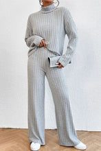 Load image into Gallery viewer, Mock Neck Dropped Shoulder Top and Pants Set
