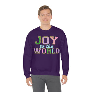 Faux Chenille Joy to the World Unisex Heavy Blend™ Crewneck Sweatshirt