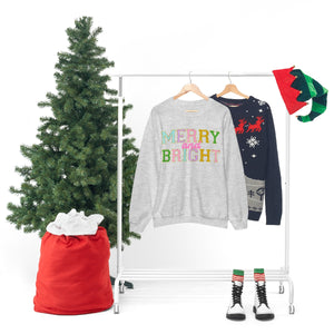 Faux Chenille Merry and Bright Unisex Heavy Blend™ Crewneck Sweatshirt