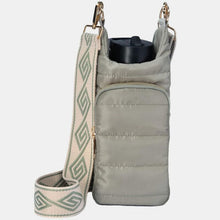 Load image into Gallery viewer, Quilted Water Bottle Sleeve with Striped Strap
