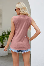 Load image into Gallery viewer, Contrast V-Neck Eyelet Tank
