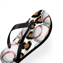 Load image into Gallery viewer, Leopard Baseball Flip Flops
