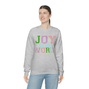 Faux Chenille Joy to the World Unisex Heavy Blend™ Crewneck Sweatshirt