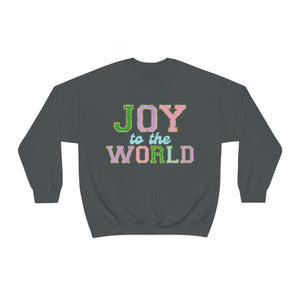 Faux Chenille Joy to the World Unisex Heavy Blend™ Crewneck Sweatshirt