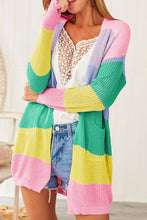 Load image into Gallery viewer, Color Block Long Sleeve Cardigan
